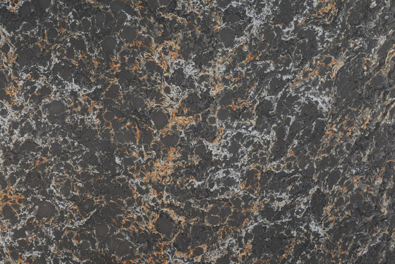 French Marble Charcoal, Orange, Silver