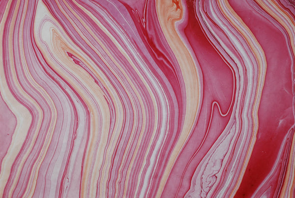 Thai Marble Pink Coral :: Marbled :: Black Ink :: Decorative