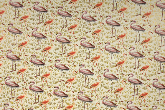 Florentine Print Flamingoes / Gold Vines
