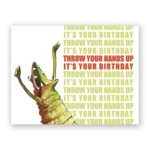 Note Card Mincing Mockingbird Throw Your Hands Up Birthday