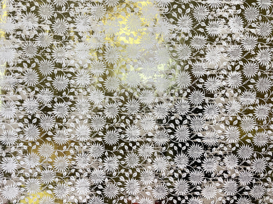 Indian Foil Distressed Gold with White Flowers -- NEW
