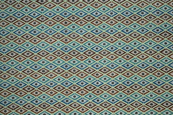 Katazome-shi Flower Diamond Teal & Brown