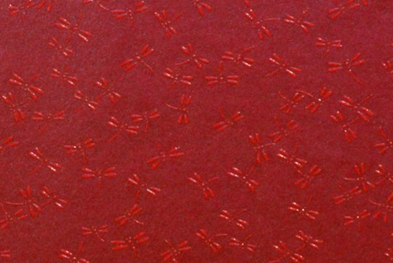 Chiyogami Lacquered Dragonfly Red on Red -- NEW