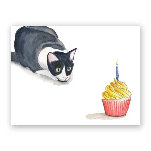 Note Card Mincing Mockingbird Cupcake Birthday