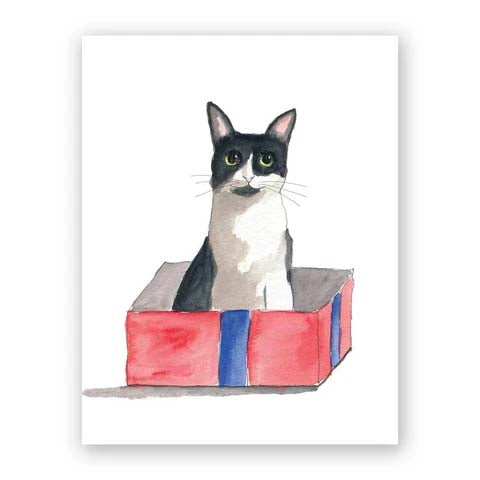 Note Card Mincing Mockingbird Cat Box Birthday
