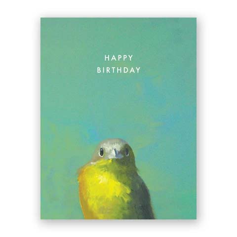 Note Card Mincing Mockingbird Yellow Bird Birthday