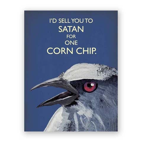 Note Card Mincing Mockingbird Corn Chip