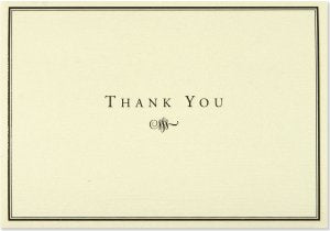 Small Boxed Thank You Cards Black & Cream