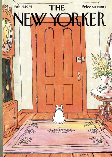 Note Card New Yorker Cover Dog At the Door