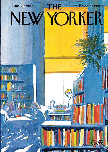 Note Card New Yorker Cover Colorful Library