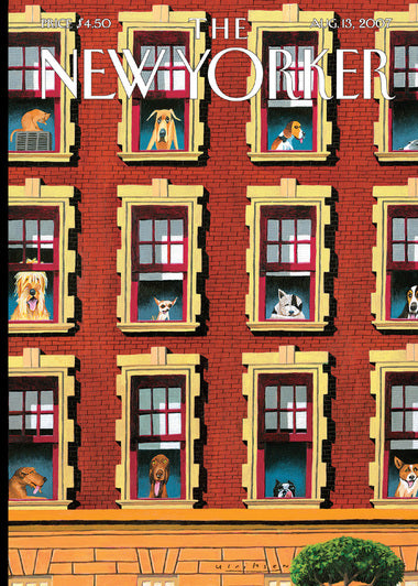 Note Card New Yorker Cover Doggies In the Windows