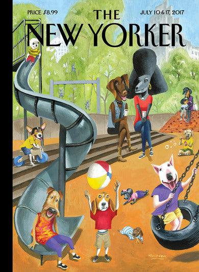 Note Card New Yorker Cover Off the Leash