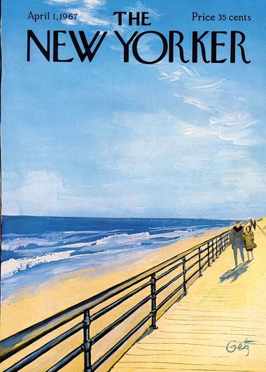 Note Card New Yorker Cover Beach & Boardwalk