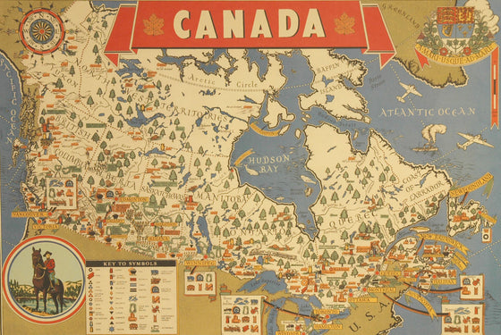 Florentine Print Map of Canada