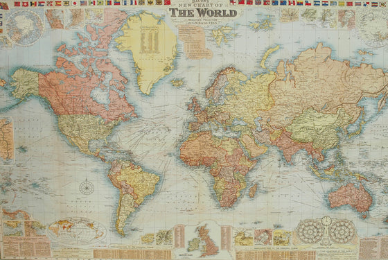 Florentine Print Map of the World GW Bacon