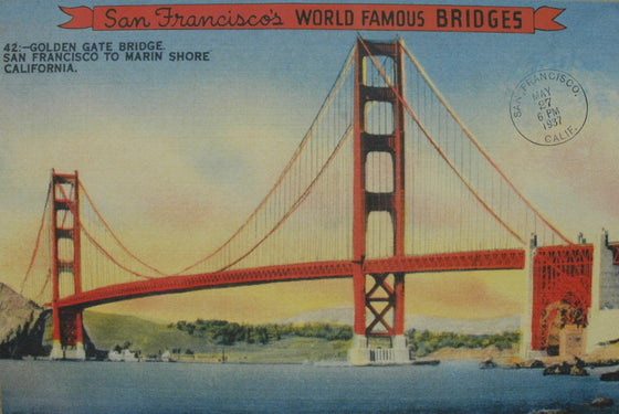 Florentine Print Golden Gate Bridge