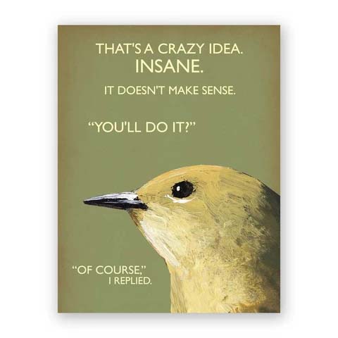 Note Card Mincing Mockingbird Crazy Idea