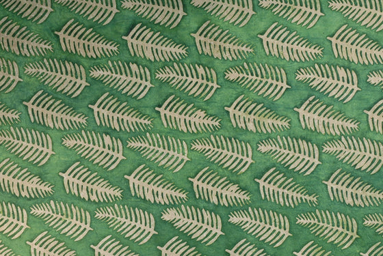 Lokta Batik Fern on Green