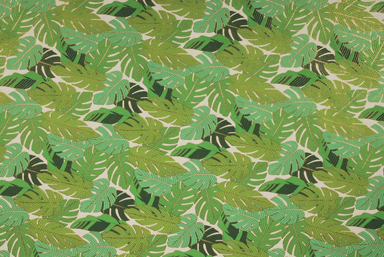 Indian Print Tropical Leaves Green