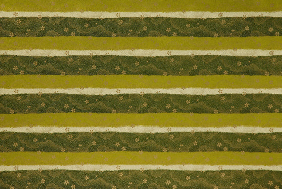 Chiyogami Green Horizontal Bands