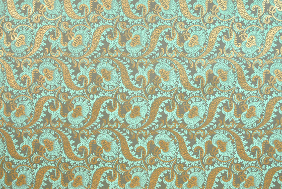 Indian Print Tapestry Mint & Gold